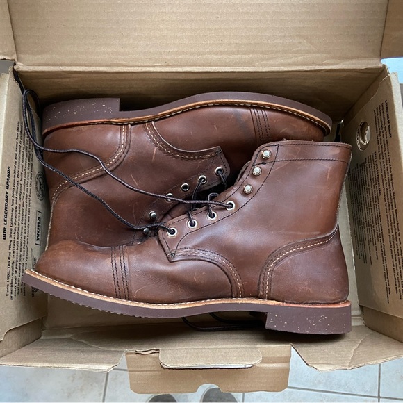 Red Wing Style 8111 Iron Ranger Men’s 6” Boots in Amber Harness Leather New - Picture 4 of 6